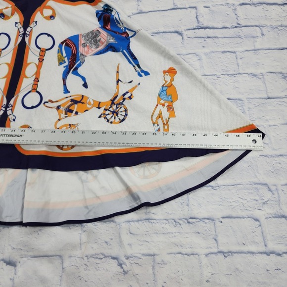 Dalia MacPhee Dress WOMENS L Equestrian Horse Print Shirt Dress Hi Low - Picture 4 of 16